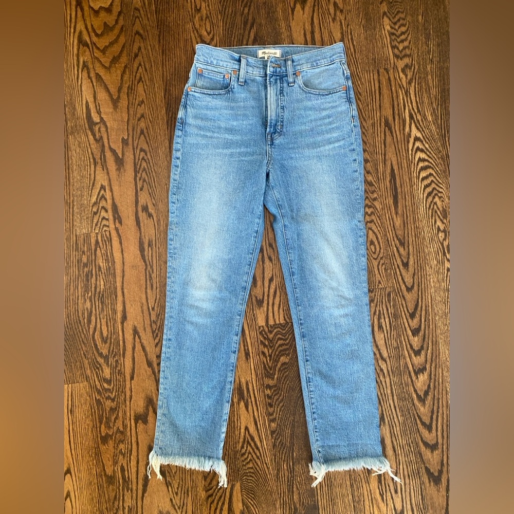 Madewell Straight Leg Raw Hem Jeans, Size 27